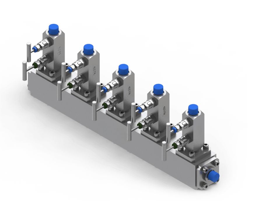Pressure Air Header — high-pressure rated manifold with needle valve isolation, suitable for Class 3000 / 6000 instrument air systems