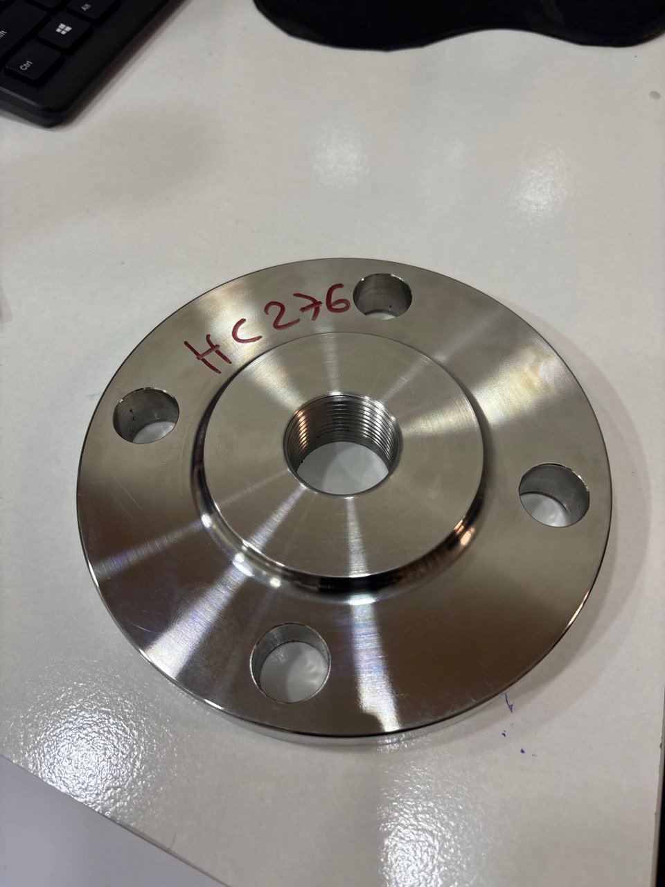Super duplex threaded flange mirror-polished bore — ASTM A182 F53 F55 UNS S32750 S32760, manufactured by Tesco Steel & Engineering India