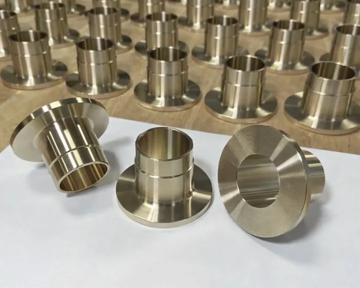 Machined copper nickel welding neck collars and stub ends to EEMUA 145 marine standard at our works