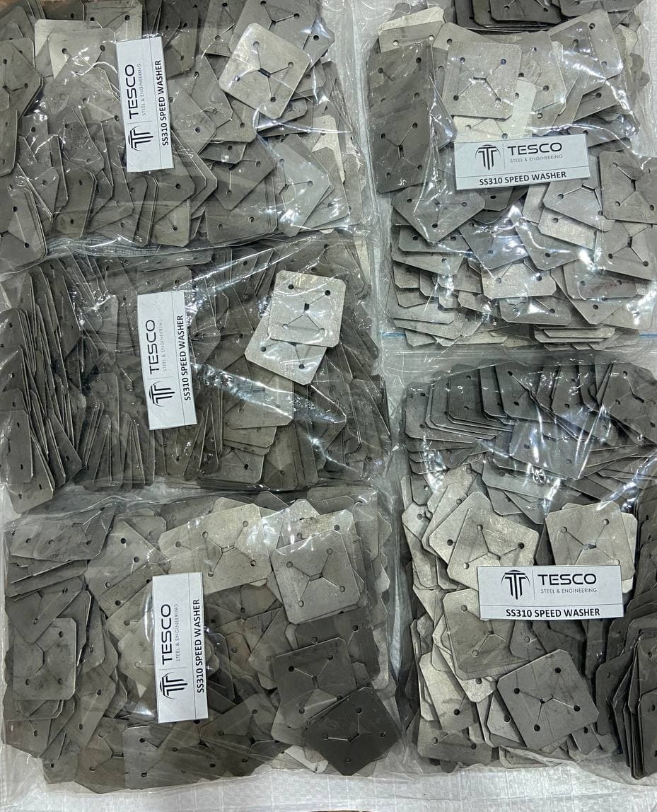SS310 Insultwist speed washers (speed clips) for retaining ceramic fiber blanket layers