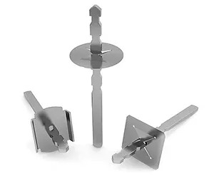 Twist lock refractory anchors for ceramic fiber blanket